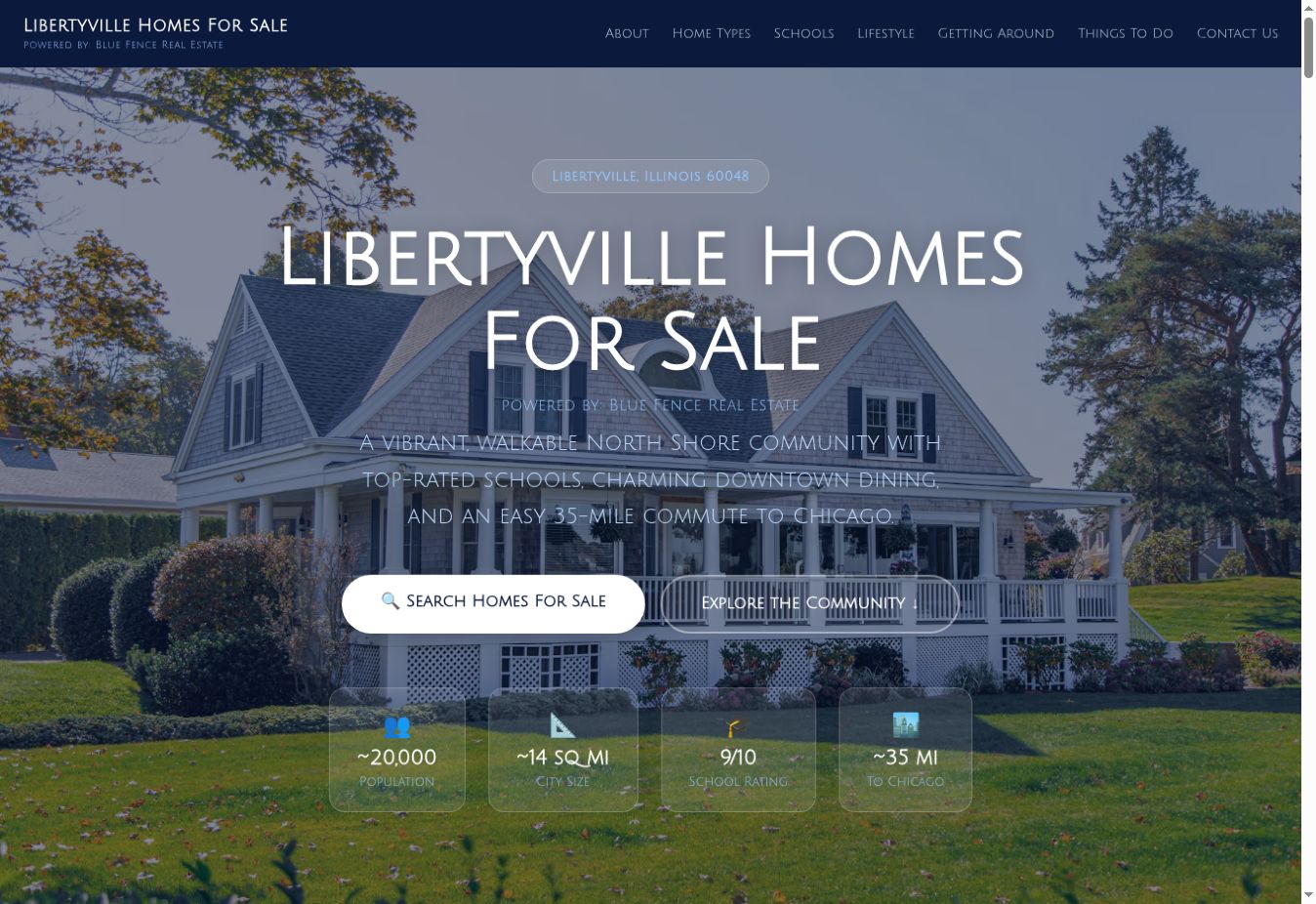 Libertyville Homes for Sale website homepage
